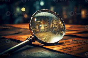 ai-generated-magnifying-glass-wooden-generate-ai-photo