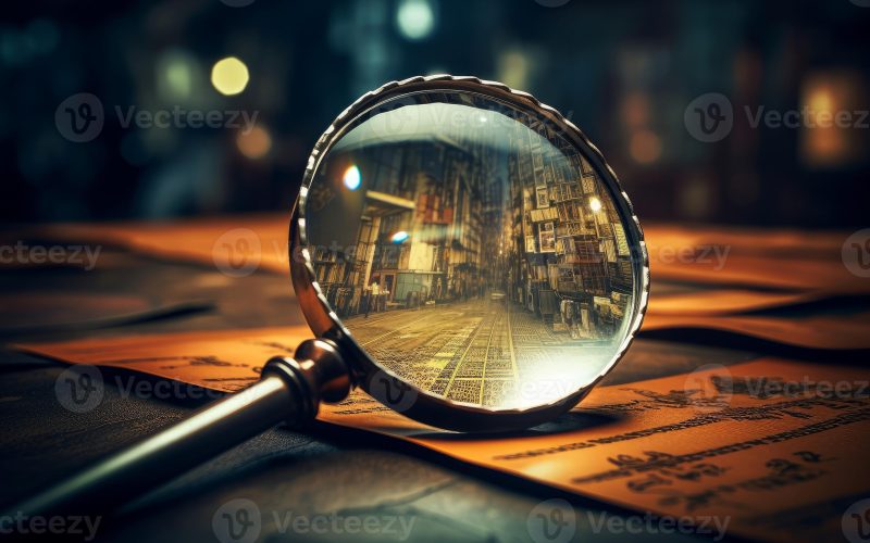 ai-generated-magnifying-glass-wooden-generate-ai-photo